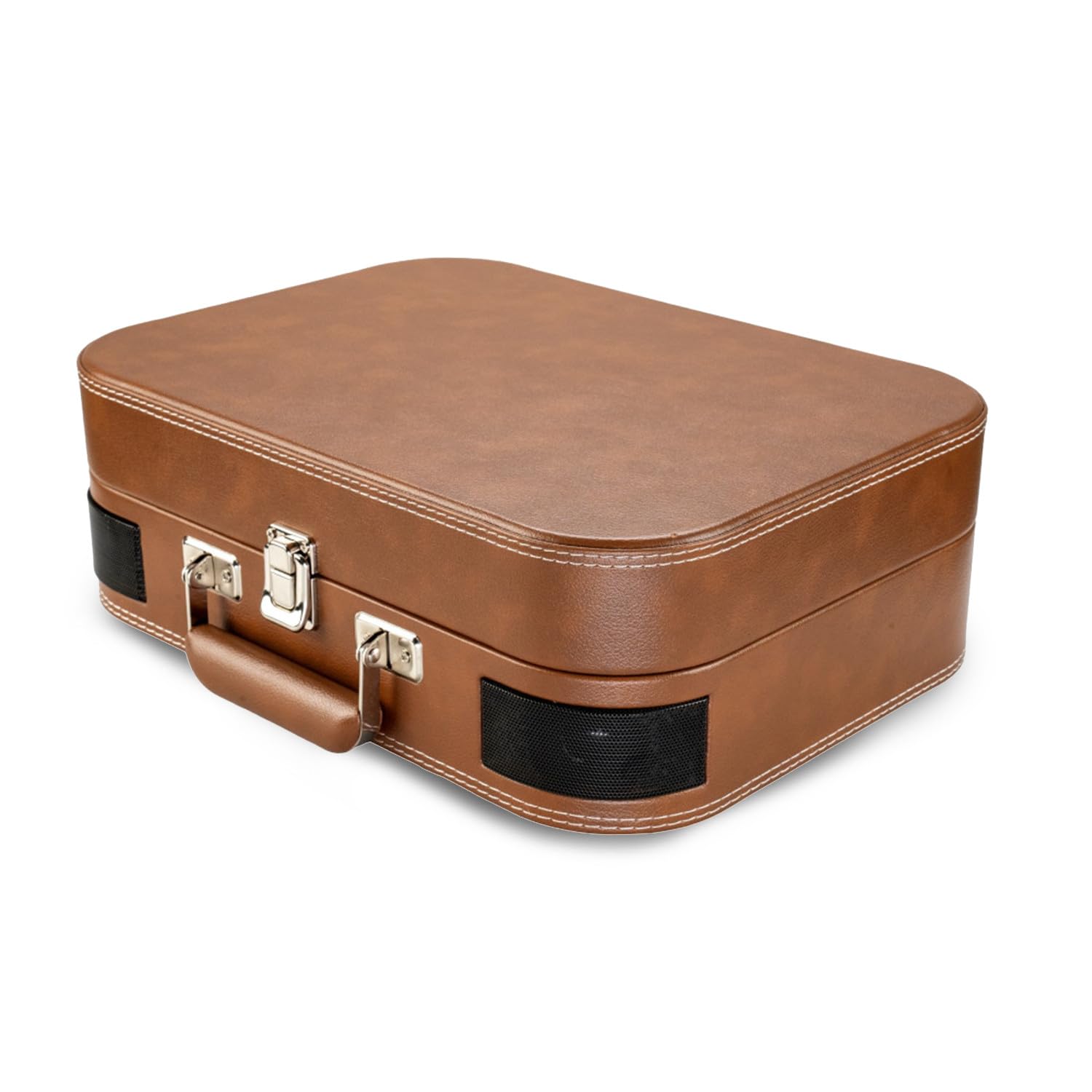 Platyna winylowa przenośna 33,45,78 TRS, wielofunkcyjna Bluetooth Retro Inovalley TD14, funkcja kodowania, port USB 2.0, skóra brązowa