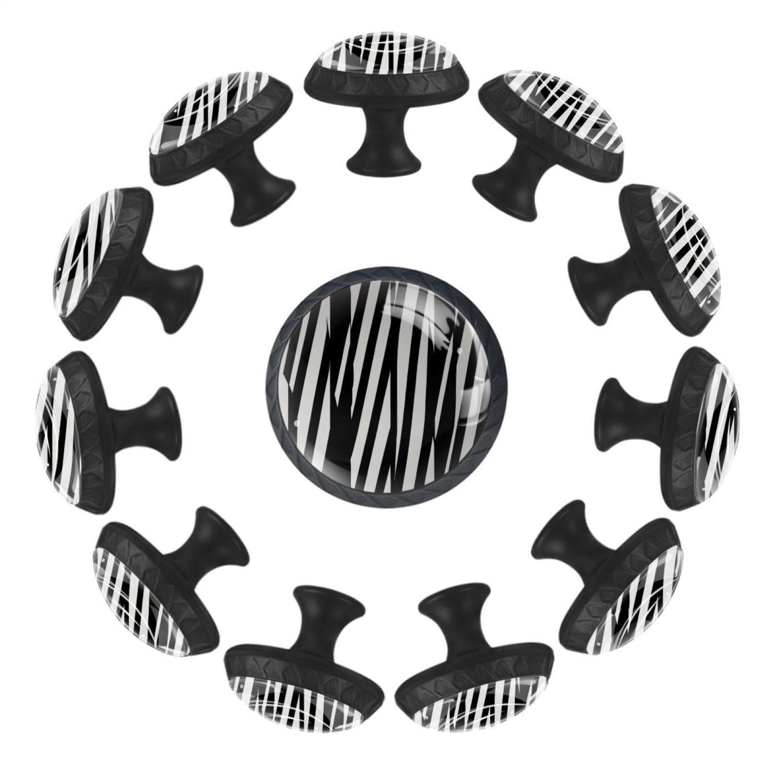 Boutons de tiroir ronds en verre de cristal pour meuble (Lot de 12)