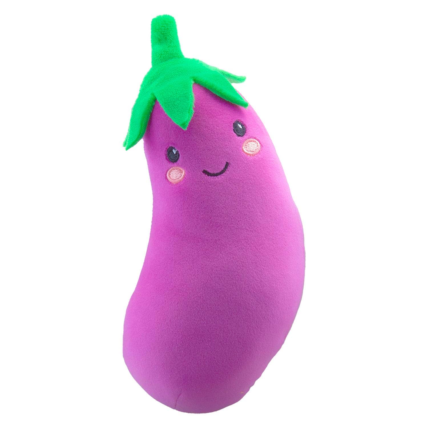 VFM - Aubergine Soft Toy Food Themed Cute Plush Cuddly Soft Fluffy Stuffed Toy Plush Toy Cute Stuffed Plushie, Gifts for Birthday, Valentine's Day Chirstmas - 16cm Purple