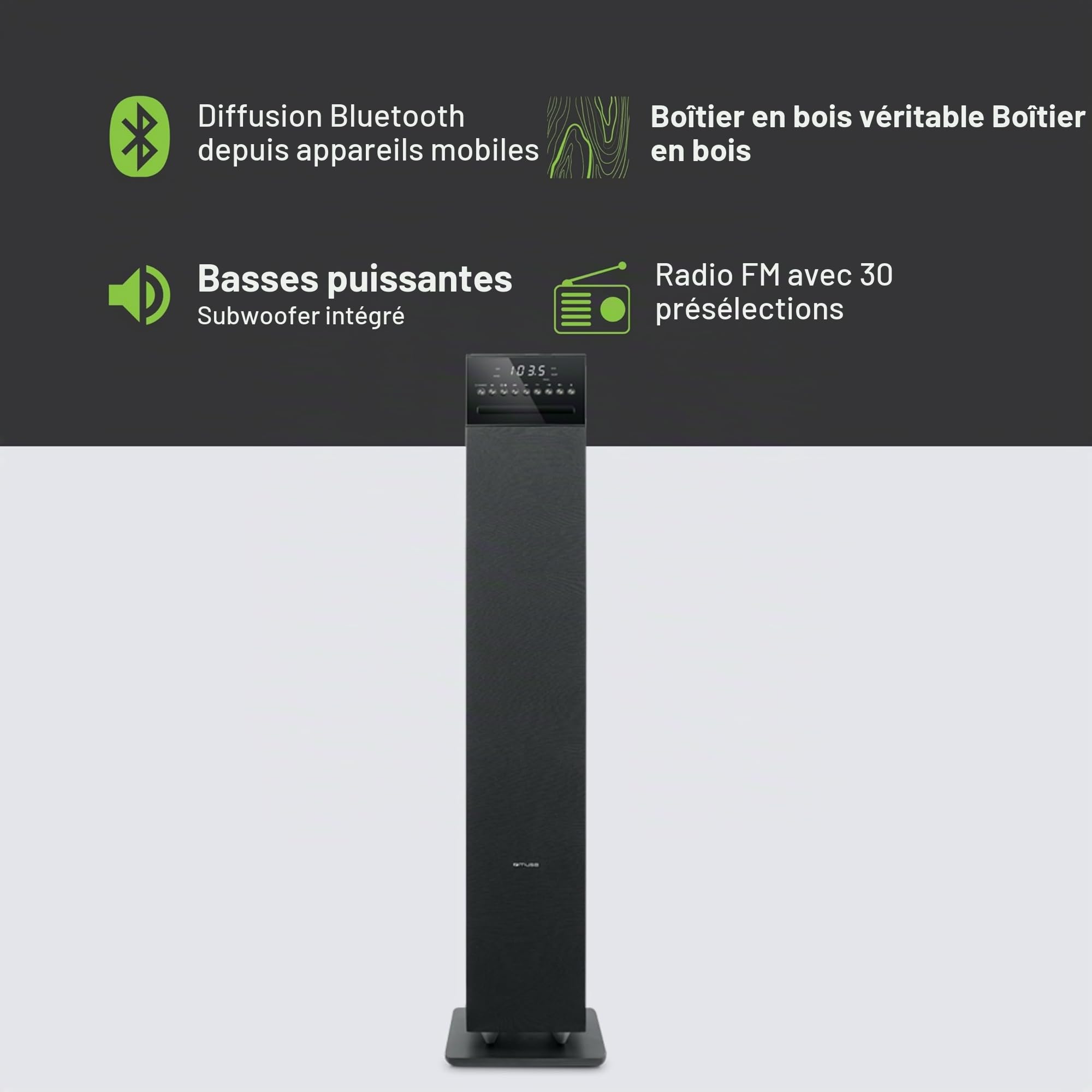 MUSE M-1350 BTC Enceinte Portable Bluetooth Noir