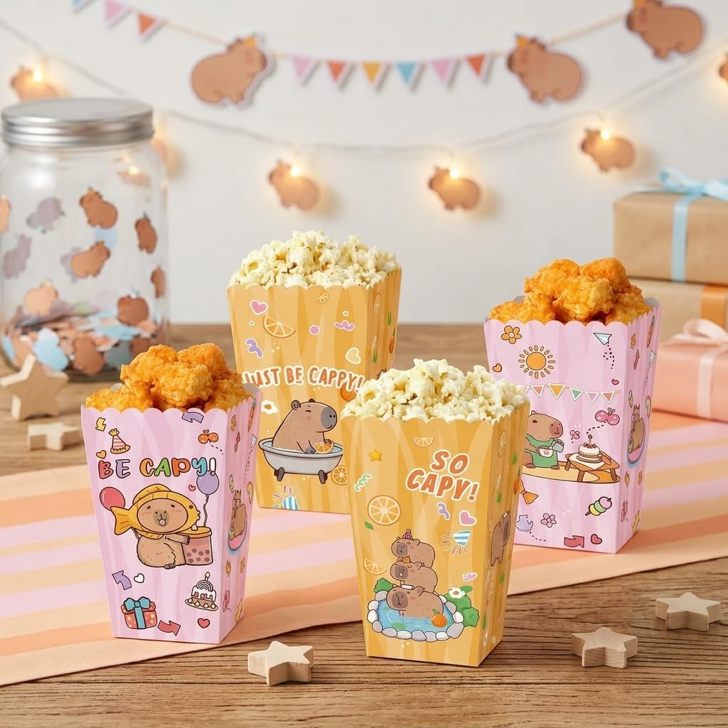 LaVenty Capy Party Favor Bags Cute Capy Goodies Candy Bags Popcorn Boxes