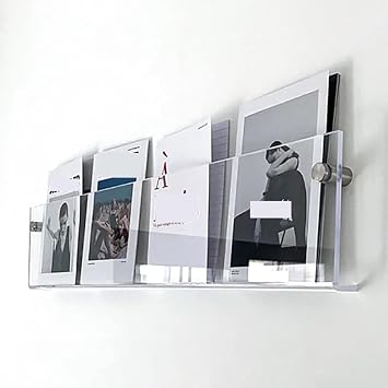Book Shelves, Acrylic Magazine Holder Wall Mounted, Clear Living Room Office Magazine Rack Stand with Fittings, Hanging Wall Brochure Display Stand60cm23 5/8