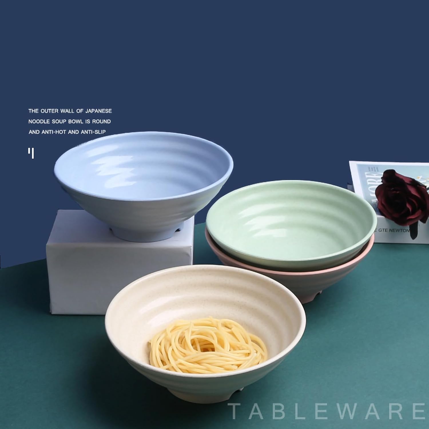 Wheat Straw Salad Bowls - Durable, Stackable & Eco-Friendly -7 Wheat Straw Salad Bowls - Durable, Stackable & Eco-Friendly -7