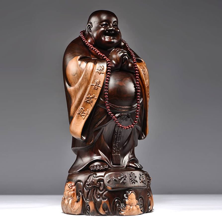 Amazon.co.jp: 仏像 木彫り 七福神 布袋 様 布袋さんの置物 木製