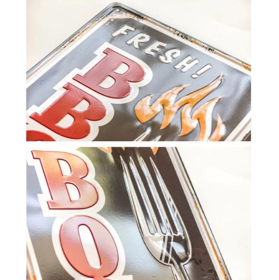 Amazon | デザイン看板eバーベキュー3ポスター絵ステーキbbqアウトドア 