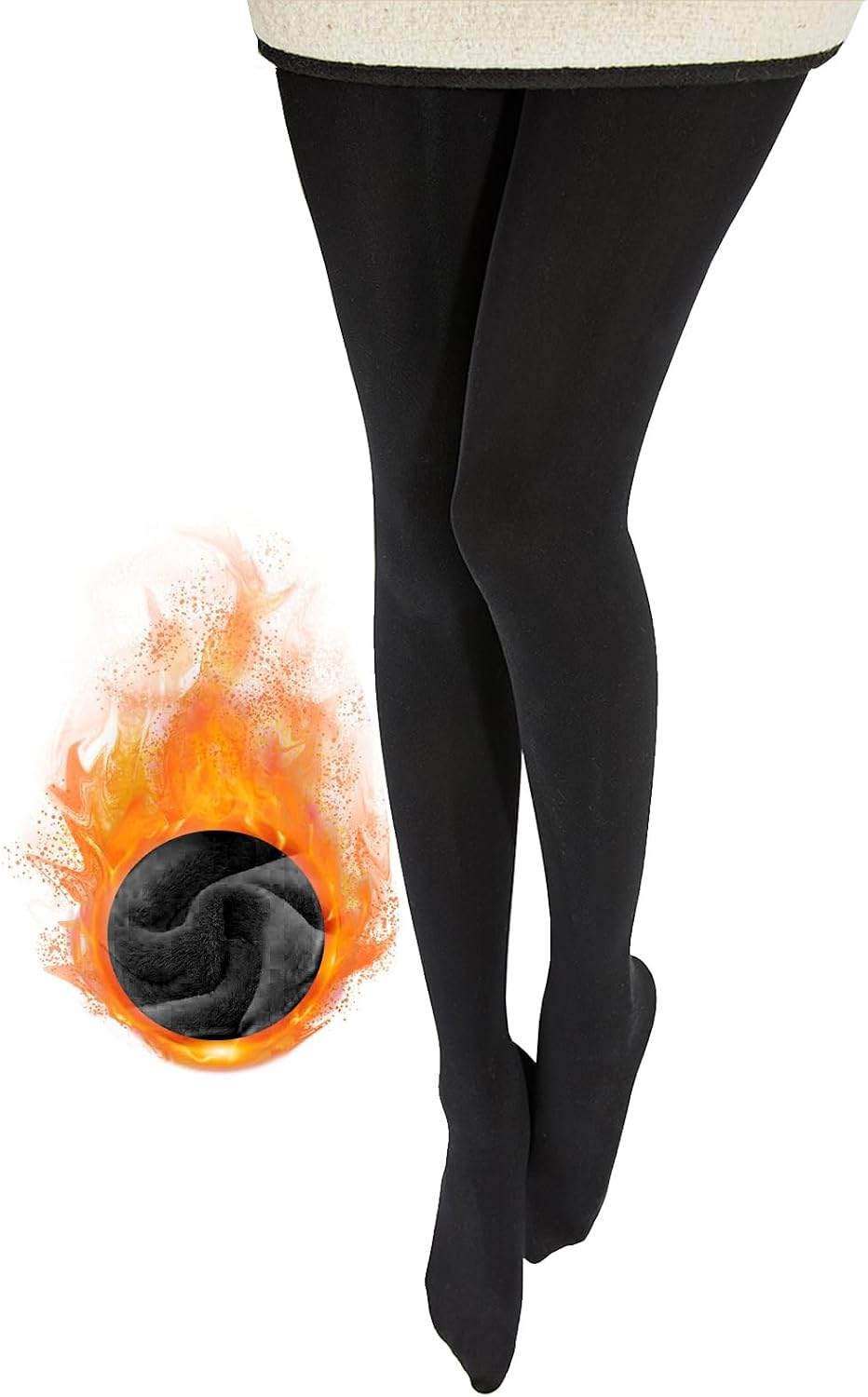 Thick Fleece Lined Tights, Opaque Warm Winter Pantyhose, Sexy Pure ...