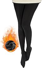 Thermal Tights Women Winter, 230 g Pantyhose with Fleece Lining, High Waist Pantyhose Leggings, Elastic Pantyhose Tights Winter Tights for Women Girls, Birthday Christmas Winter Gift, Black/White, One