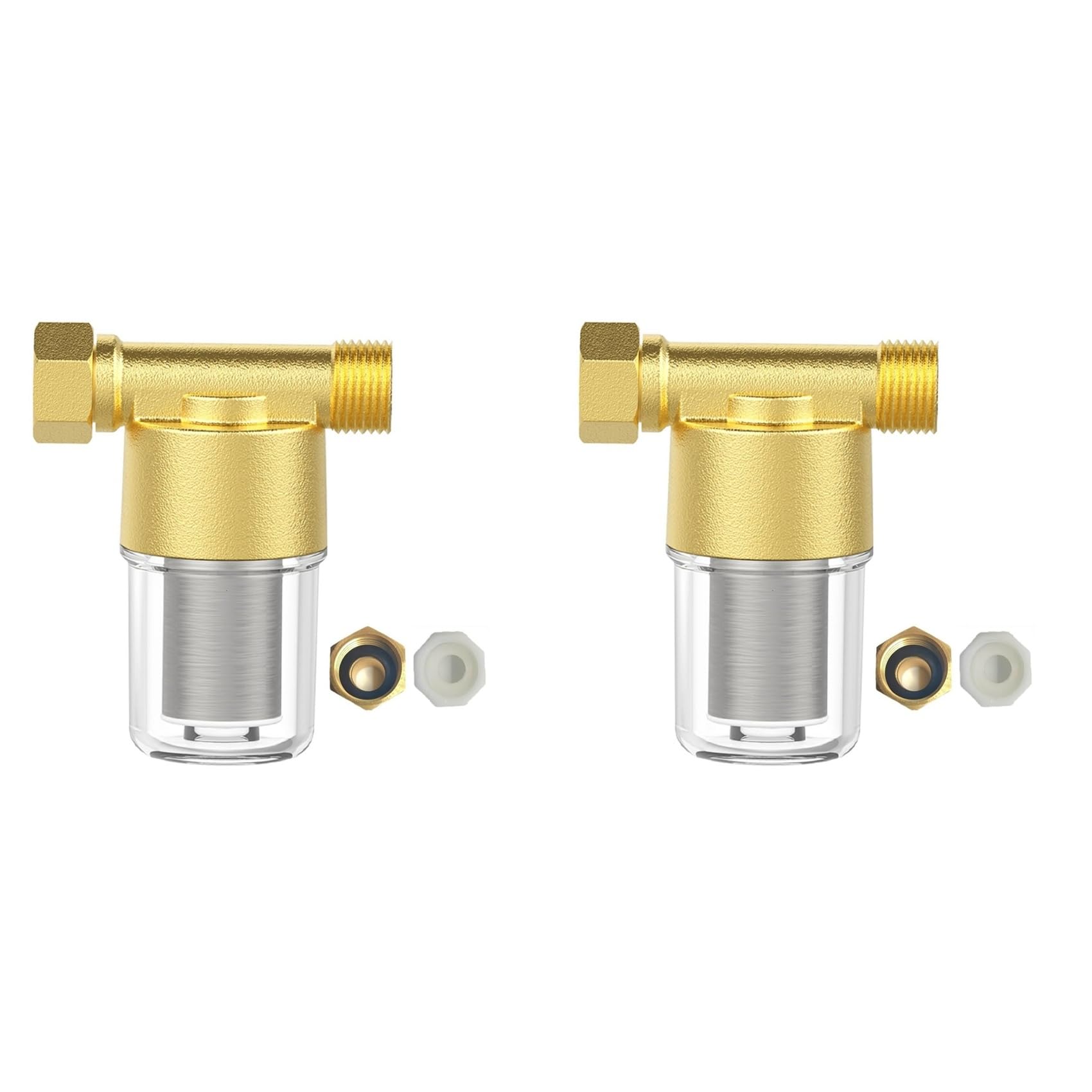 Hndhbfgrt 2X Brass Sediment Filter, Reusable Sediment Water Filter, Inline Washer Filter for Washing Machine, Shower,Garden Hose