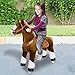 Produktbild PonyCycle offiziell Reiten auf Pferd gehendes Tier Plüschtier fahrbar Keine Batterie Keinen Strom mechanisch dunkel braun mit weiß Huf klein für Alter 3-5 Kind / Baby klingen