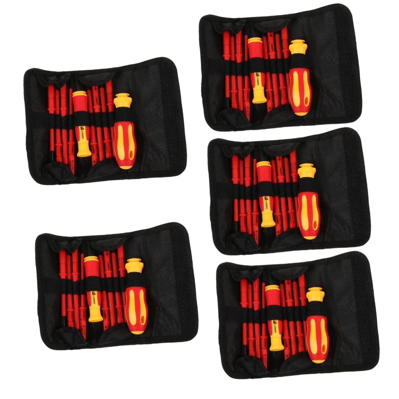 HOMSFOU 5sets Cacciaviti Isolati Per Elettricista Strumenti Di Sicurezza Per Riparazioni Elettriche Cacciavite Croce e Piatto Kit Professionale Per Uso Domestico e Lavoro Elettrico