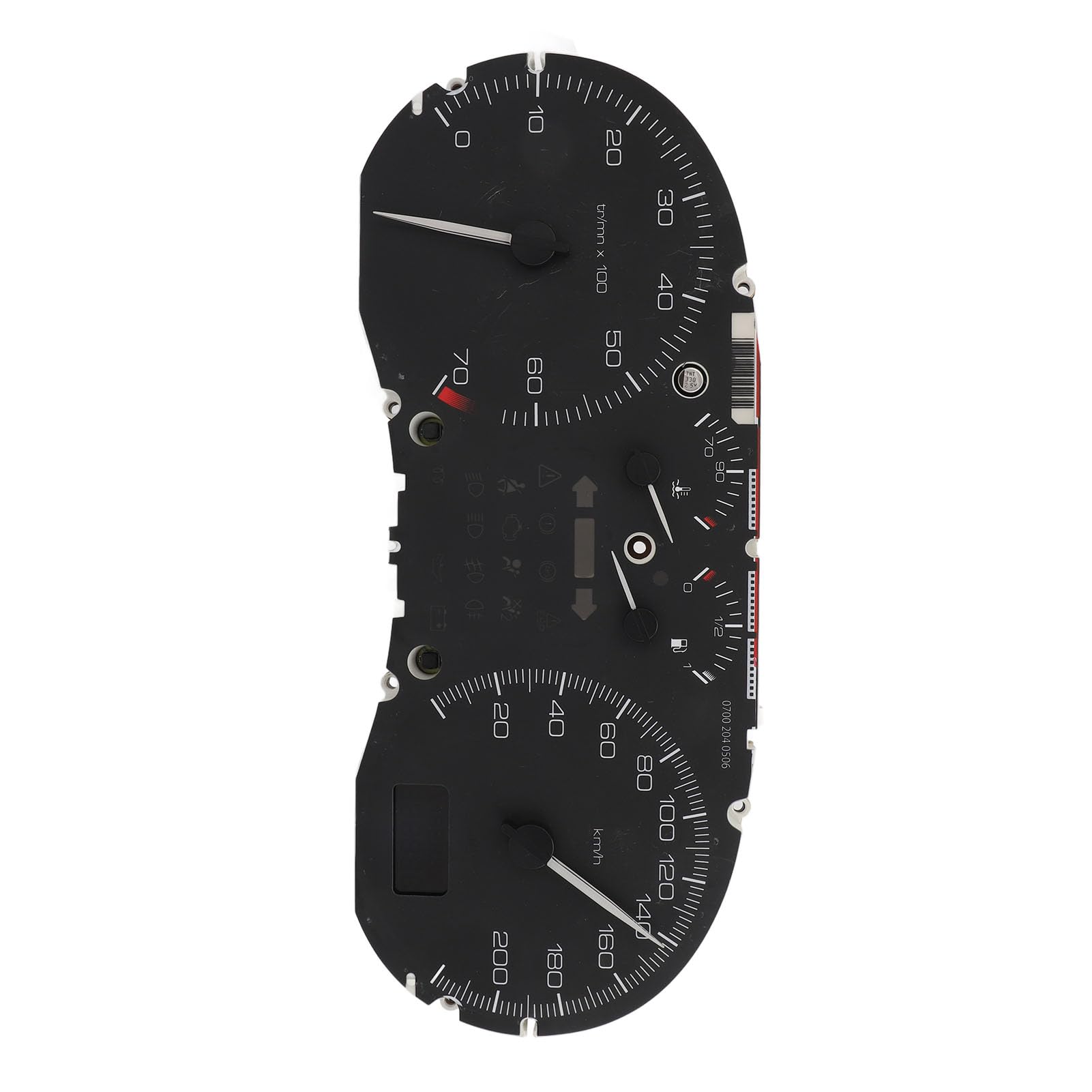 Jauge d'instrument Combinée Manuelle Noire de Haute Précision pour Voiture 307, Tachymètre de Compteur de Carburant de Température ABS, Kit de Remplacement, Compatible avec la
