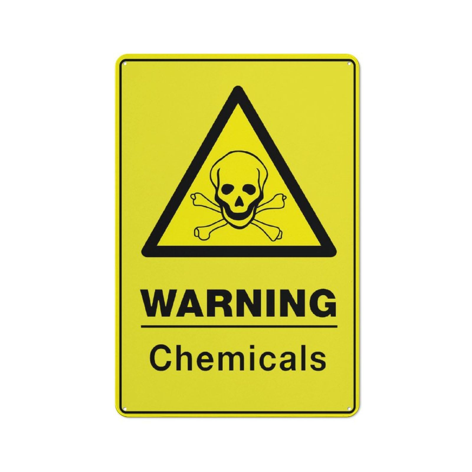 Warning Chemicals Sign 12X8 Inch Tin Sign Great For Garden And Yard Wall Decor