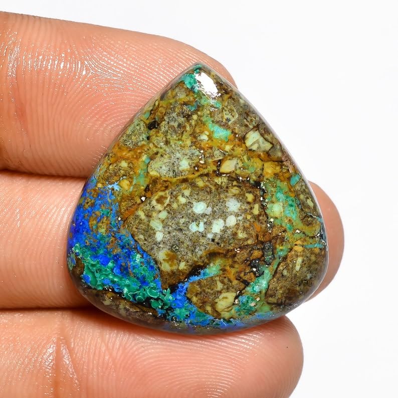 Azurite malachite gemme poire pour fabrication de collier et bague
