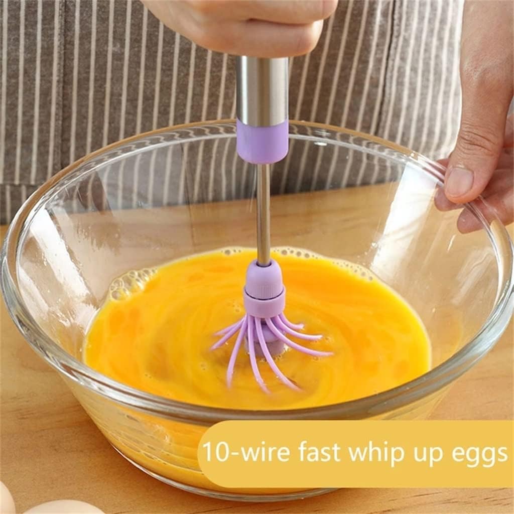 Semi Automatic Stainless Steel Egg Mixer Milk Frother Hand Mixer Whisk For (Color : A Size : As the picture shows)