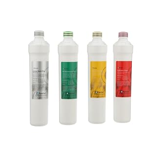 Watts Premier RO Pure Plus 4-Pack Filtration Kit for 4 Stage Pure Plus/Zero Pure Plus Reverse Osmosis System, Push Button Water Filter Replacement, Sediment Filter, Carbon Pre-Filter, VOC, Membrane