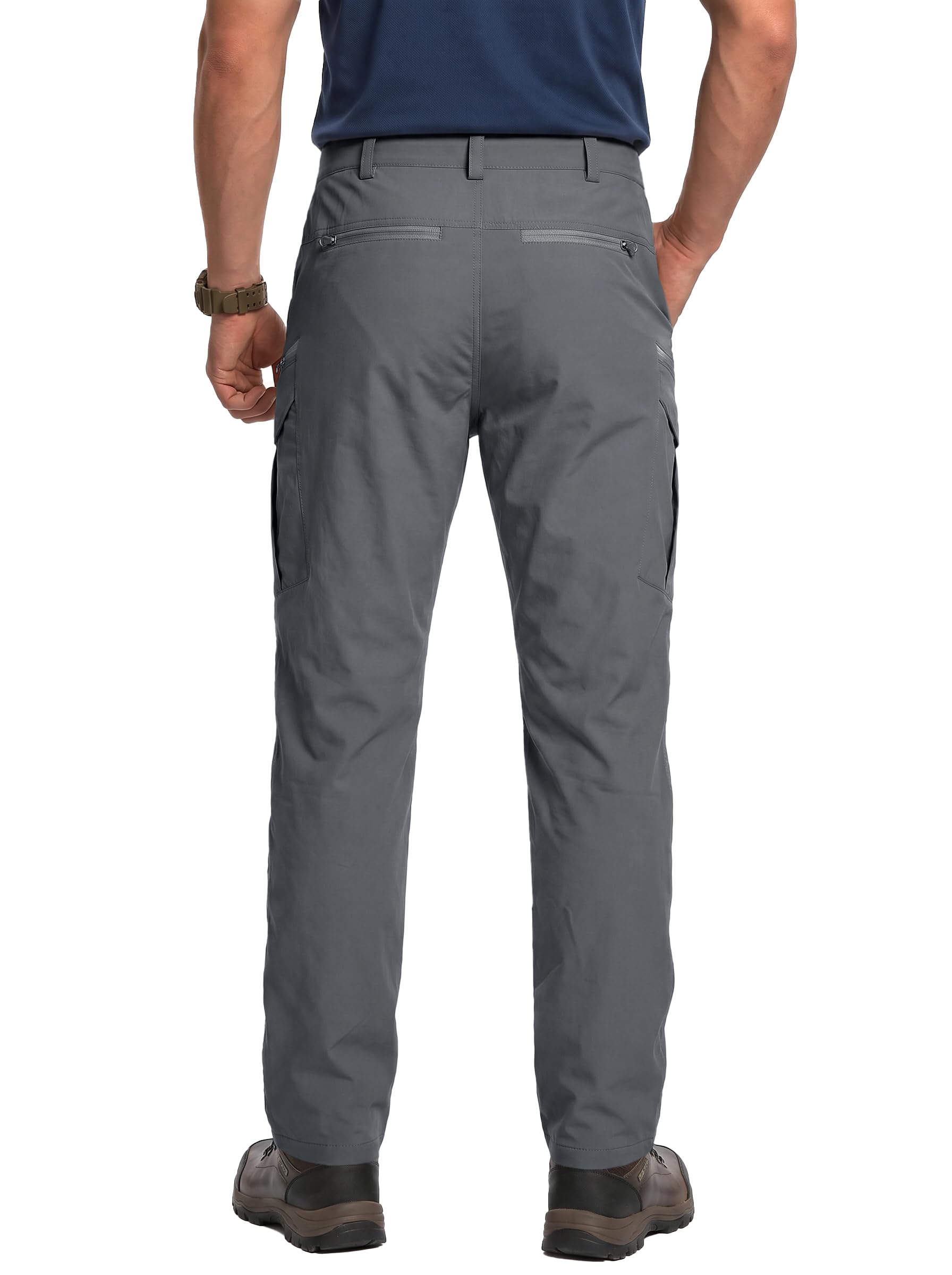 Runcati Pantaloni da trekking da uomo, impermeabili, traspiranti, leggeri, con tasche multiple, chiusura lampo, funzionali, ad asciugatura rapida