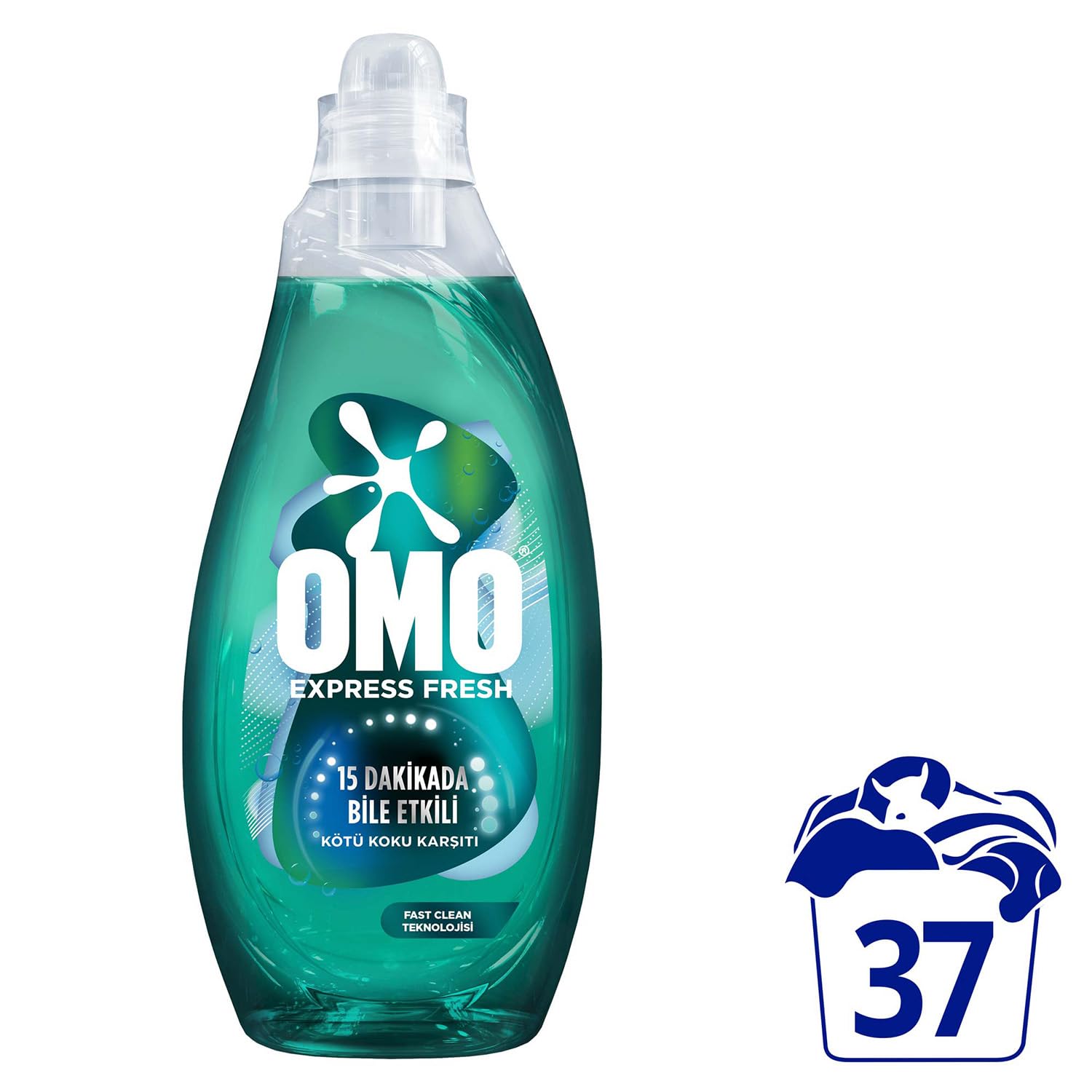 OMO Express Fresh Kötü Koku Karşıtı Beyaz ve Renkliler Sıvı Çamaşır Deterjanı, 1480 ml