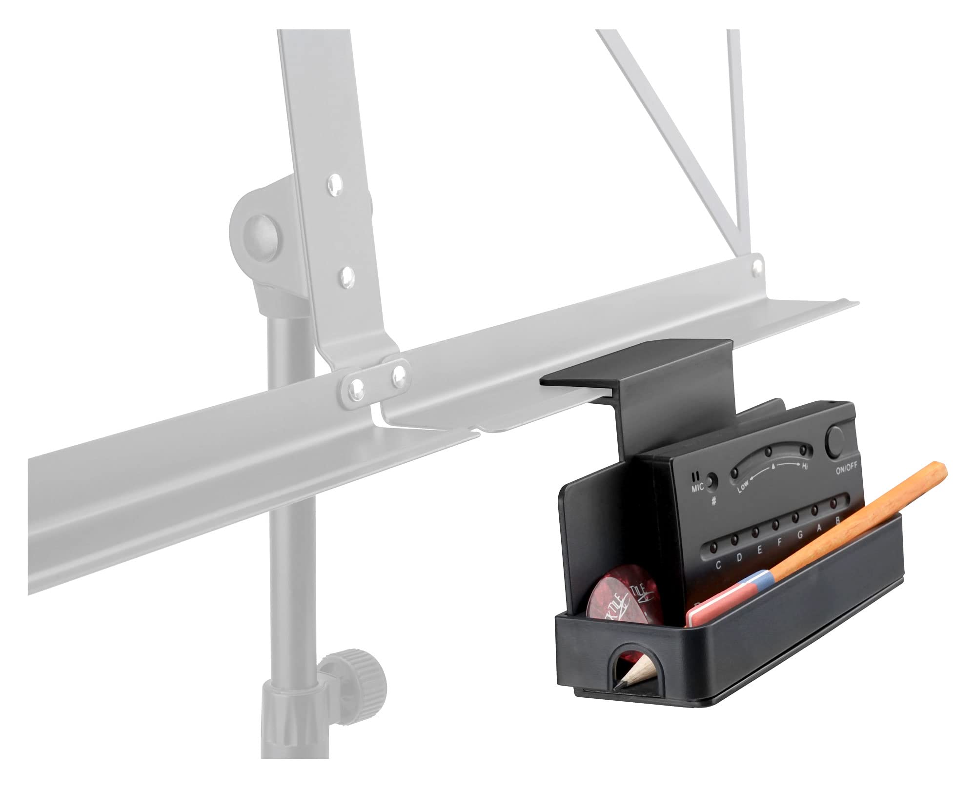 Classic Cantabile Notenständer Heavy Set - schwere Ausführung - Aufstellhöhe: 58-122 cm - Notenauflage: 46,5 x 23 cm - inkl. Ablagebox - schwarz