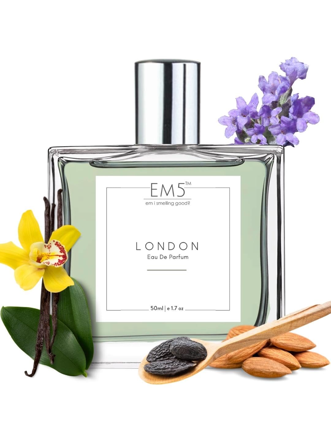 EM5 London Unisex Perfume | Amber Warm Spicy Aromatic | EDP Spray for Men & Women | Strong & Long Lasting EDP Fragrance | Luxury Gift for Him & Her