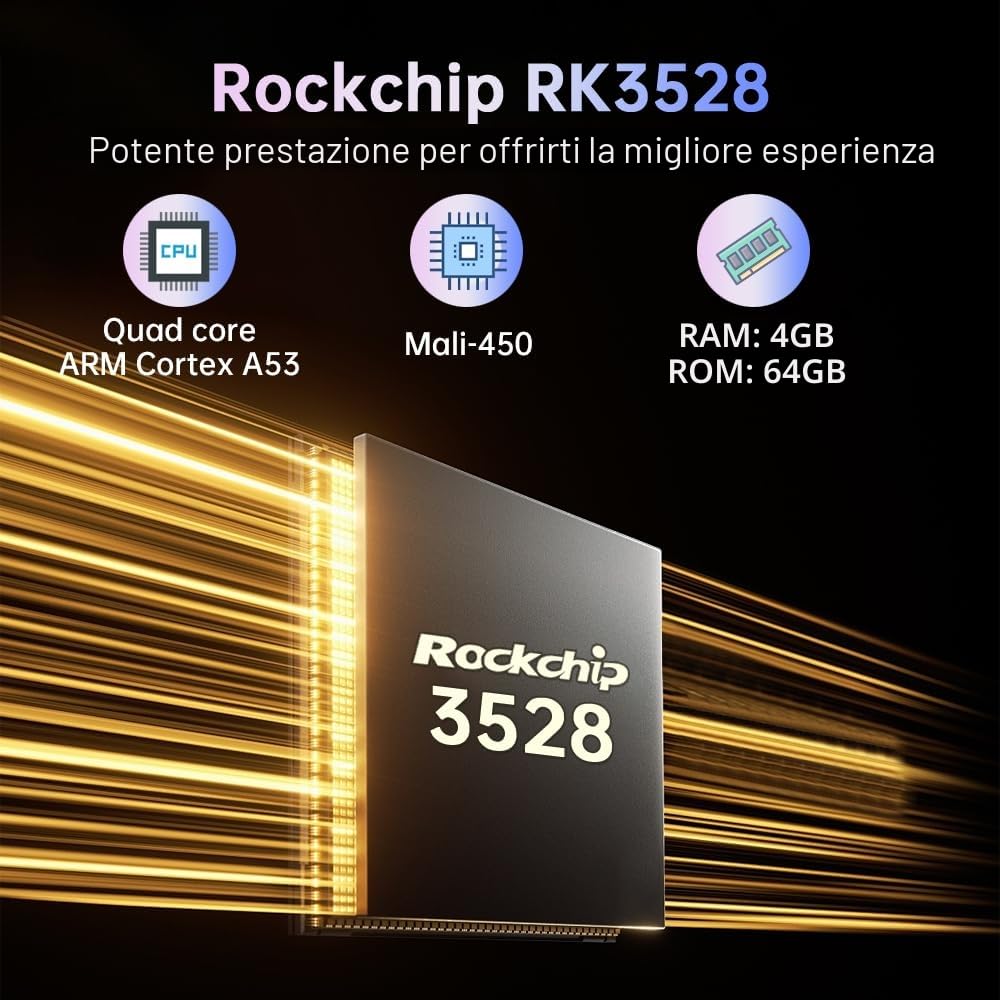 Android TV Box 14.0, 4GB RAM 64GB ROM RK3528 Quad-Core, TV Box Support 4K UHD HD 2.0, WiFi 6/Bluetooth 5.0, Dual USB 3.0/2.0 1000M LAN Smart Box