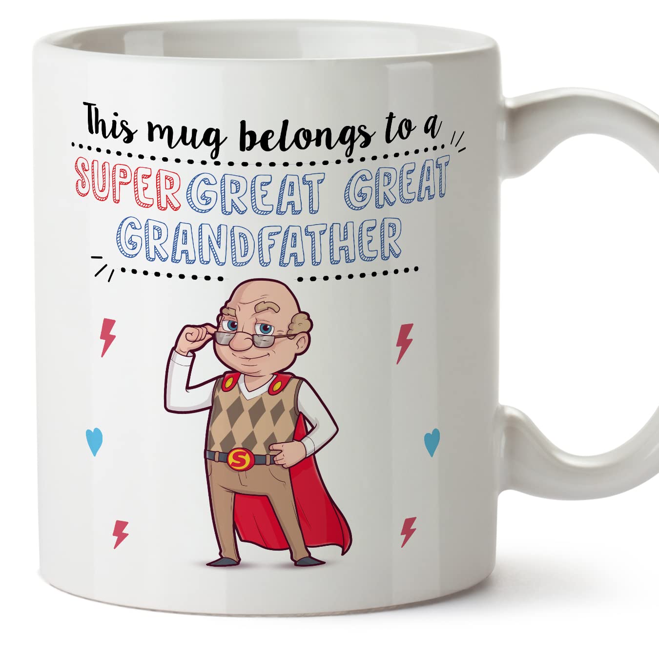 MUGFFINS Great Great Grandfather Mug - in English - Super Family - Funny Gift - Ceramic 11oz Mug