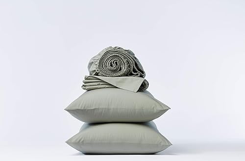 Coyuchi - Juego de sábanas de 300 hilos - 100% algodón orgánico - Sábanas de percal - Certificado GOTS