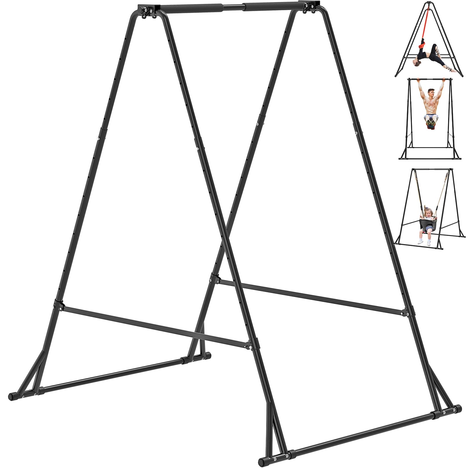 Kipika Klappbare Klimmzugstange, Aerial-Yoga-Gestell & Rahmen für Hängesessel, Höhenverstellbar, Stabil & Langlebig für Innen & Außen, Zuhause, Gym