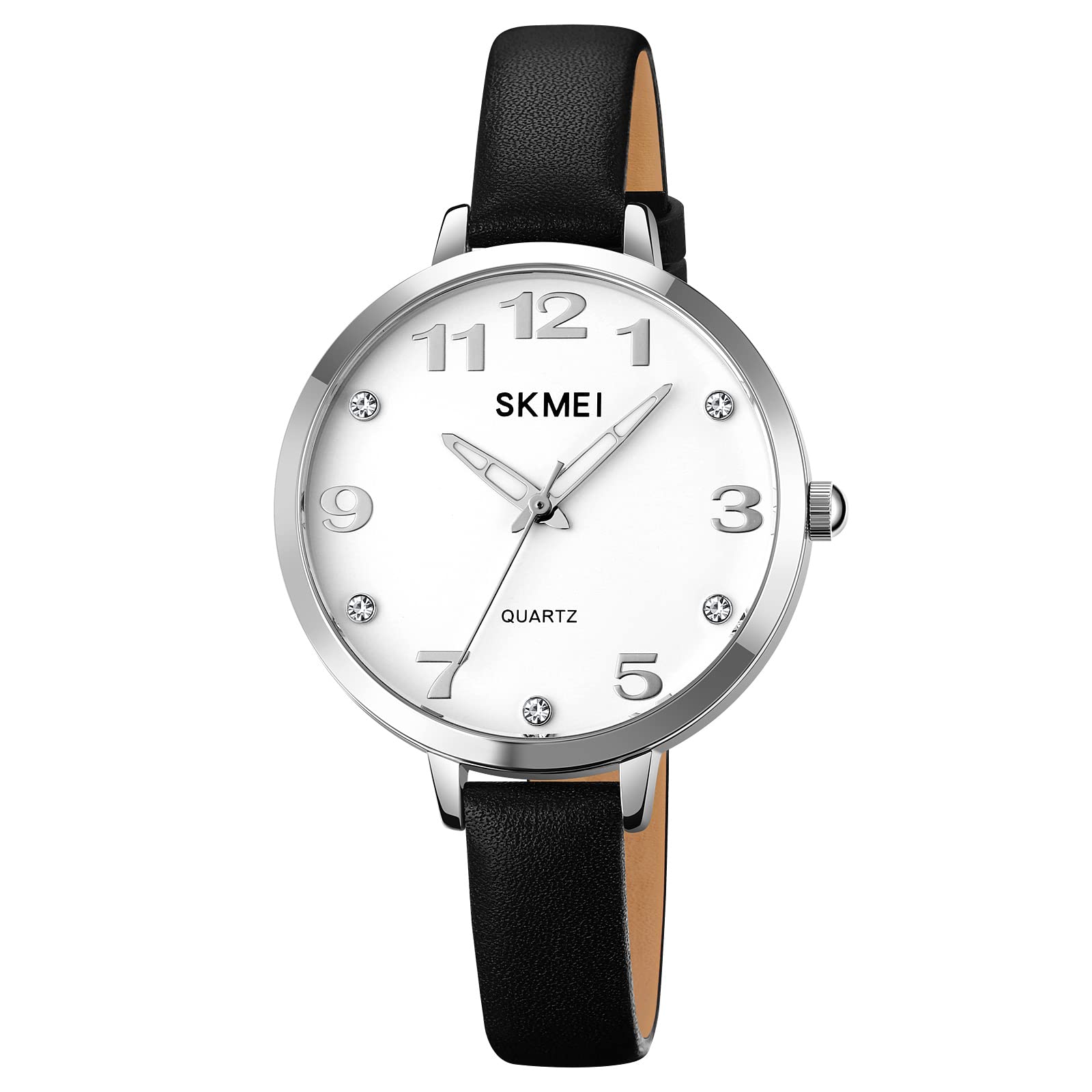 SKMEI Women Ladies Watch Leather Elegant Wrist Watch Ladies Watch Analog Quartz Waterproof Watch – 2028, Black Dial, Black Band (B0C3DG4364) Amazon Price History, Amazon Price Tracker