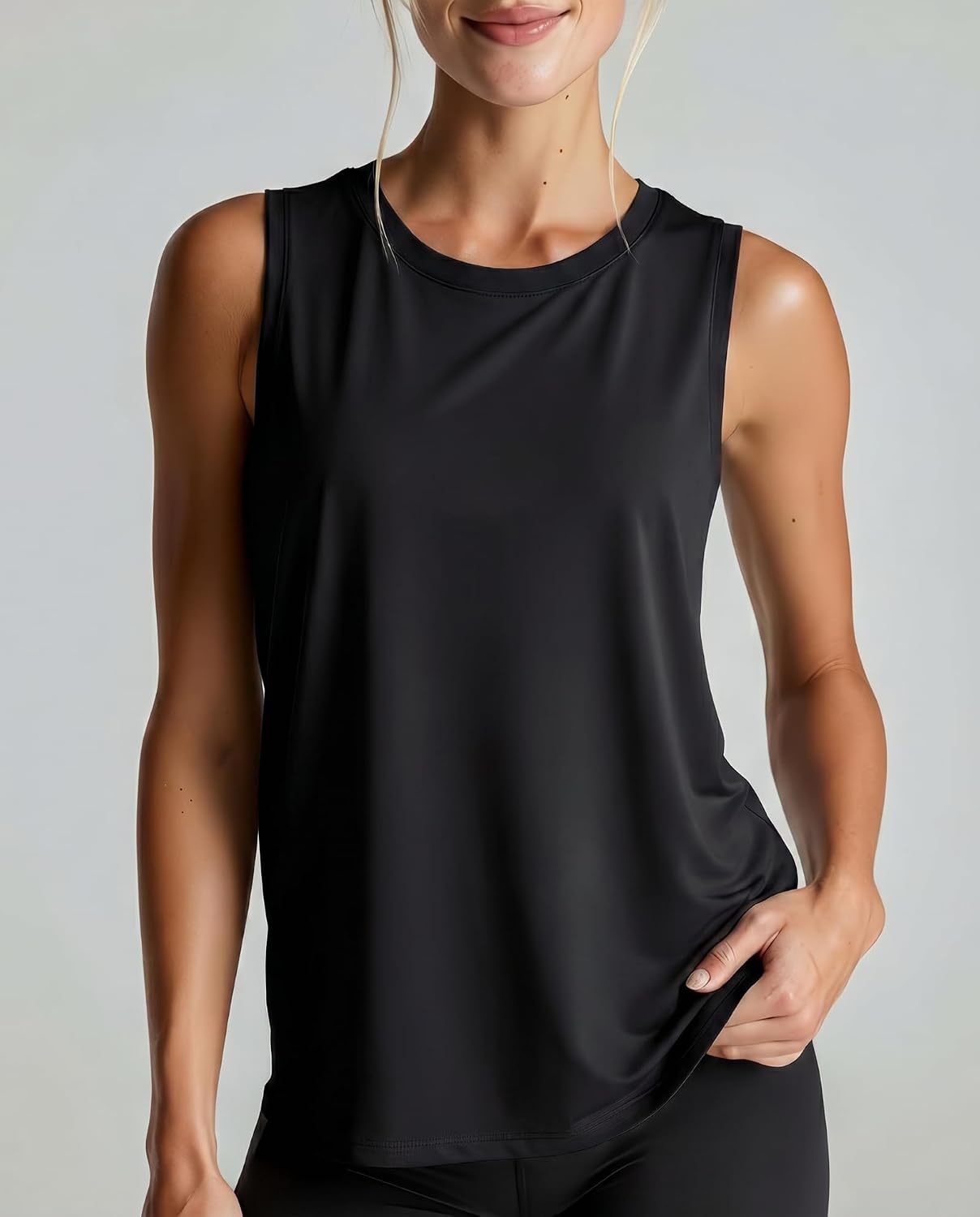 5 Pack Women's Dry Fit Tank Tops Muscle Sleeveless Workout Athletic Gym