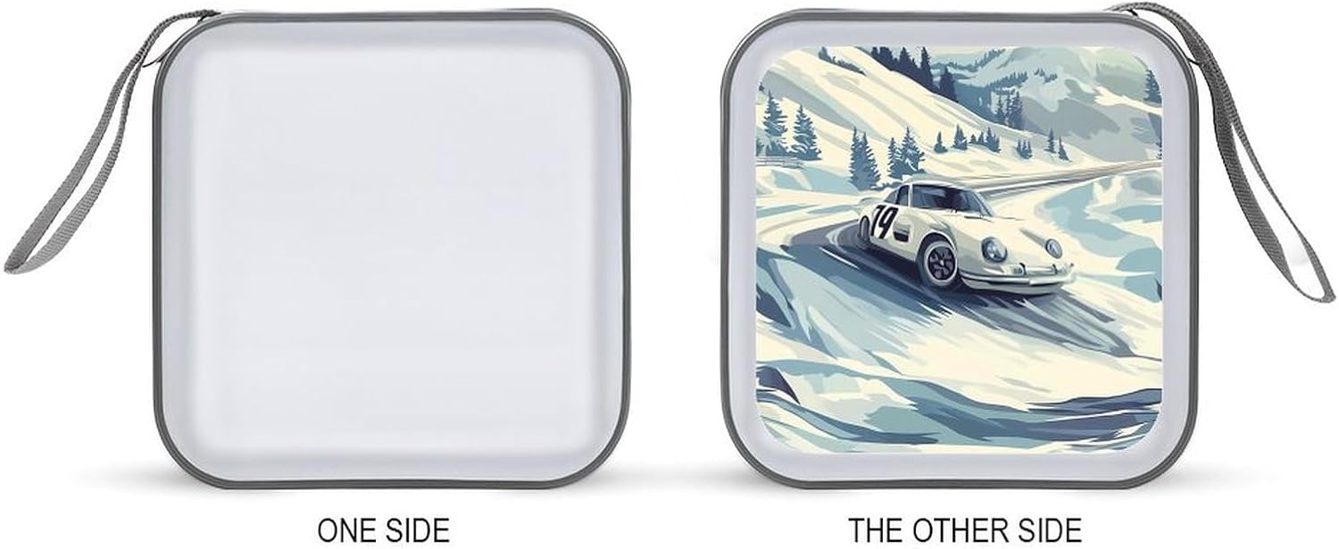 Snow Mountain Racing Car CD Case Portable DVD Storage Box CD Wallet Holder Binder Organizer for Car Home