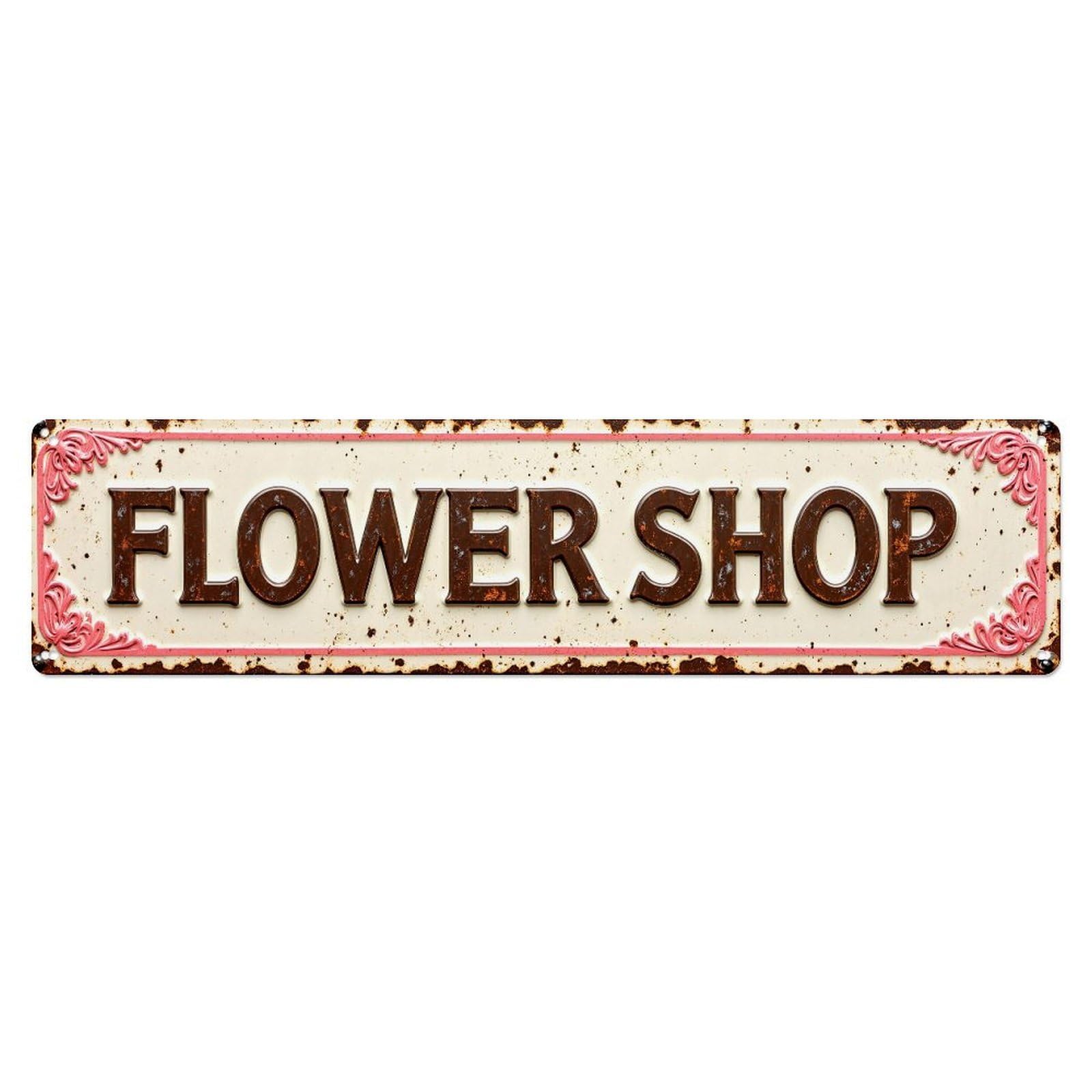 Flower Shop Sign Pattern Metal Tin Sign Plaque