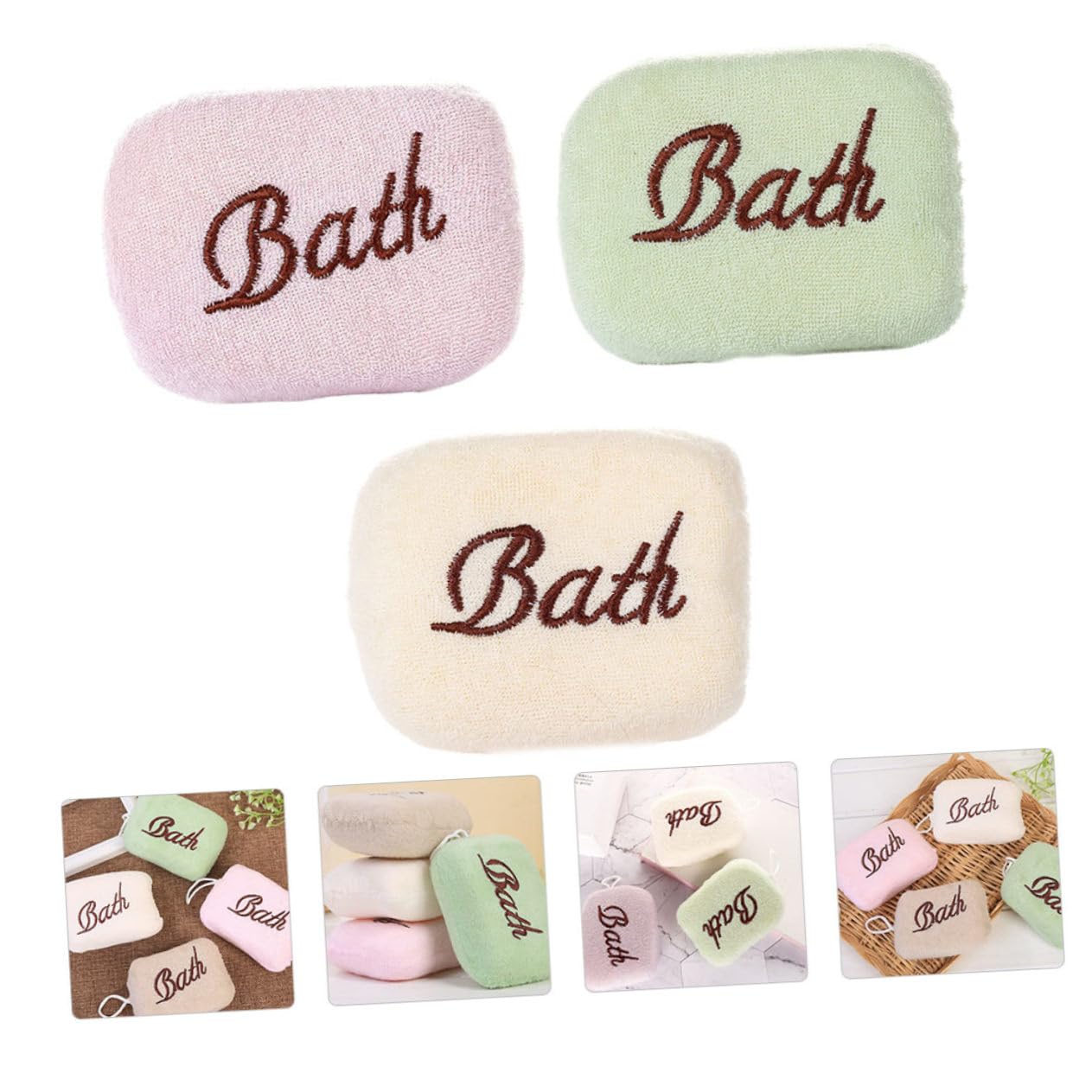 Toyvian 15 Piezas Toalla De Baño Bordada Esponja De Bebe Para Bañarse Esponjas De Baño Para Ducha Esponja De Baño De Espuma Esponja Facial Lufa Natural Cuerpo Cepillo De Espuma Bebé