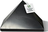 Vista 20 de Auténtica pirámide de shungita pulida de 1.57 pulgadas / 1.57 pulgadas, cristal curativo natural, pirámide negra real, protección de escritorio