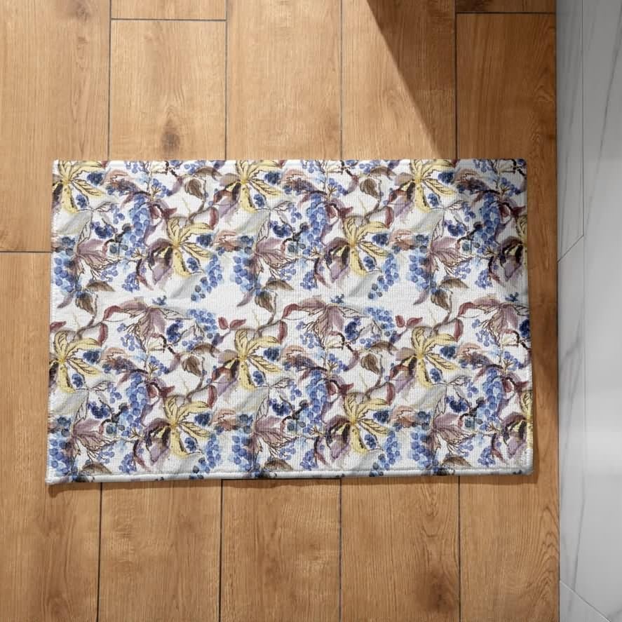 Tapis de sol porte d'entrée extérieur abrité et intérieur fleur CEVAN 50x80cm