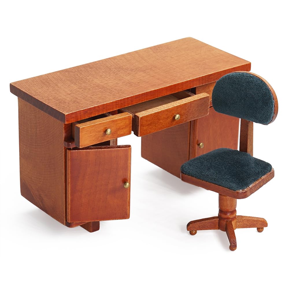 Odoria 1/12 Miniature Office Desk Chair Dollhouse Furniture Accessories