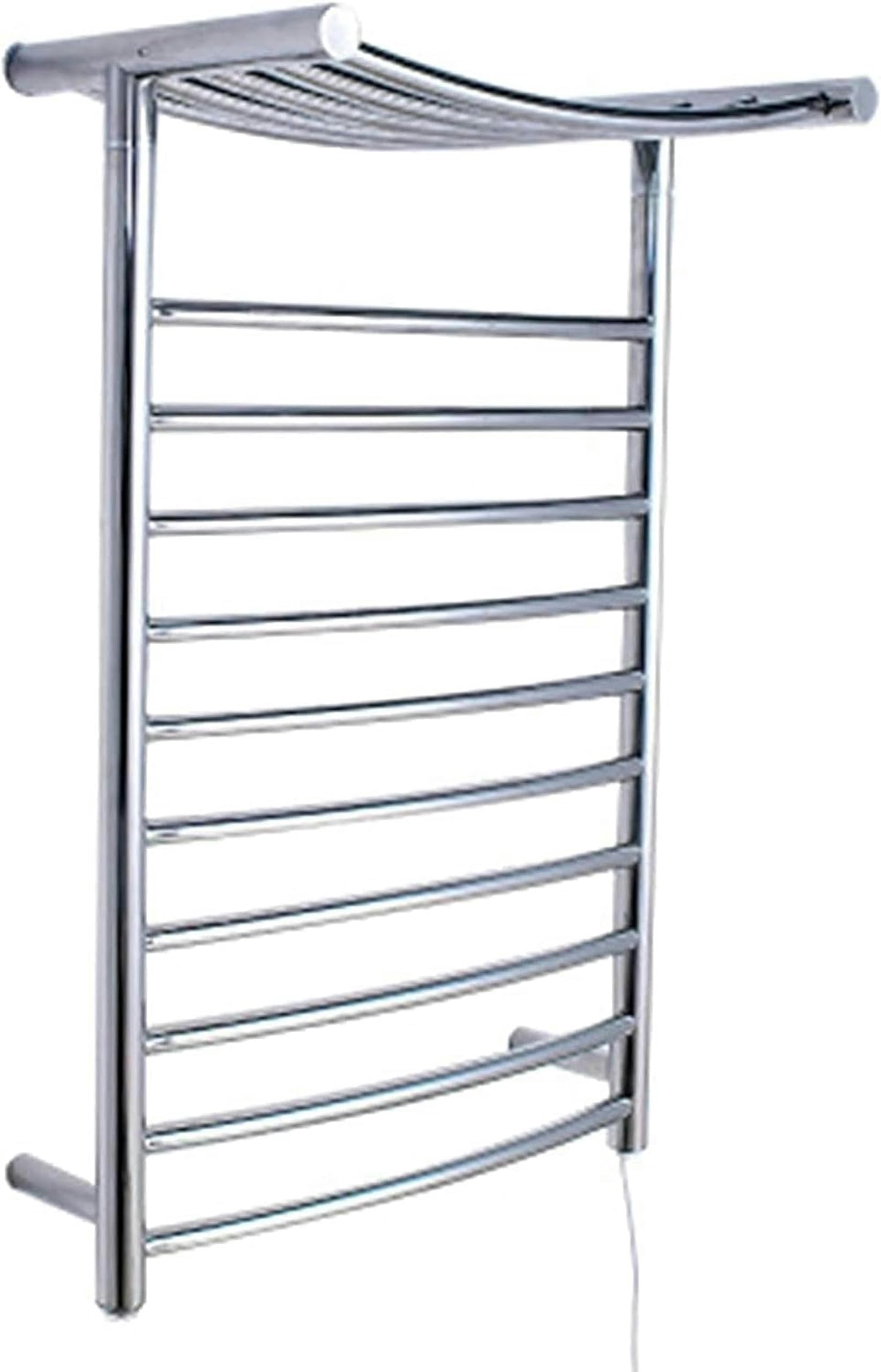 Toalheiro électrique radiateur sèche-serviette mural en inox 304 avec étagère supérieure