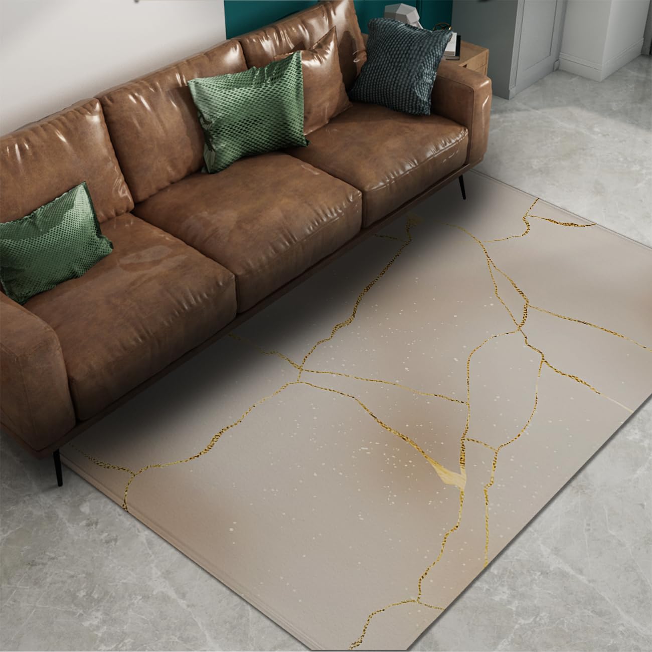 Dywany w stylu skandynawskim, minimalistycznym, nowoczesne, abstrakcyjne geometryczne linie, nadruk, nadaje się do prania, cienka mata podłogowa do salonu, sypialni, hotelu, 140 x 200 cm