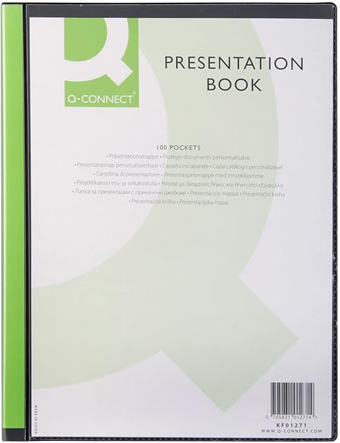 Q Connect 100-Pocket Presentation Display Book - Black