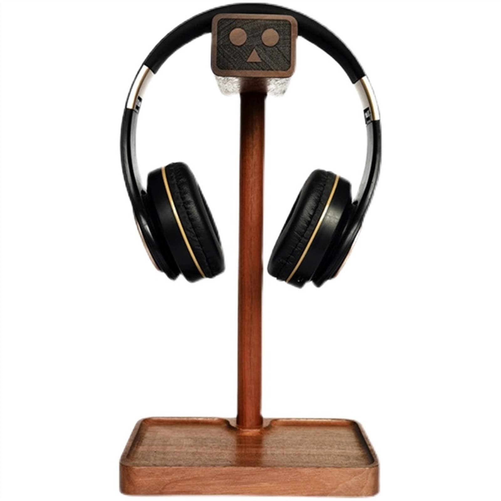 shangguanyun456 Headphone Stand Walnut Wood Headset Holder, Desktop Headphone Stand Gaming Display Shelf, Universal with Storage Base
