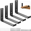 Fippy 4PCS Scaffold Board Shelf Brackets 200mm Heavy Duty Floating Shelf Brackets Wall Mounted Shelf Supports Brackets Black Industrial Shelf Brackets with Matching Screws