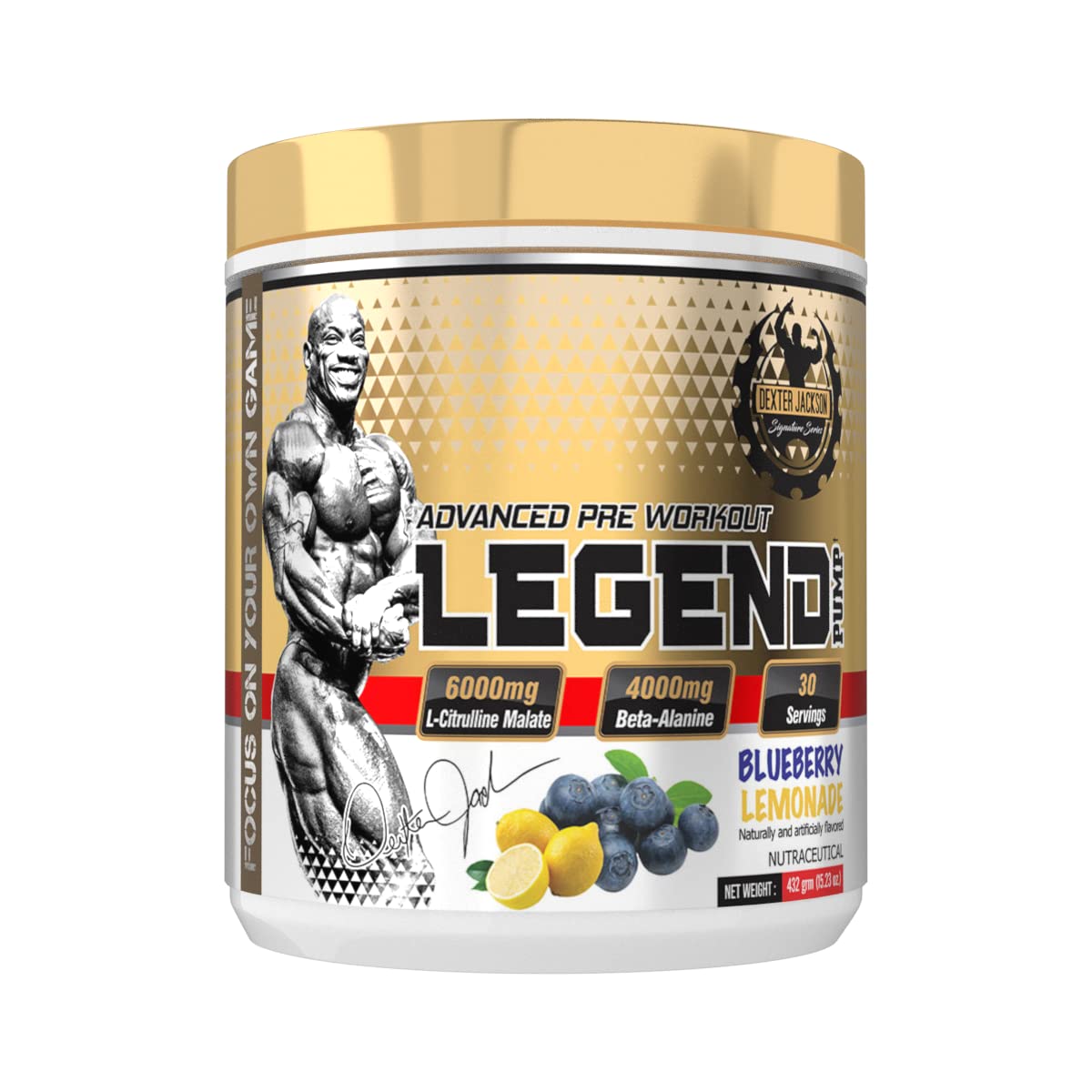 DEXTER JACKSON SIGNATURE SERIES LEGEND PUMP PRE WORKOUT BLUEBERRY LEAMONADE