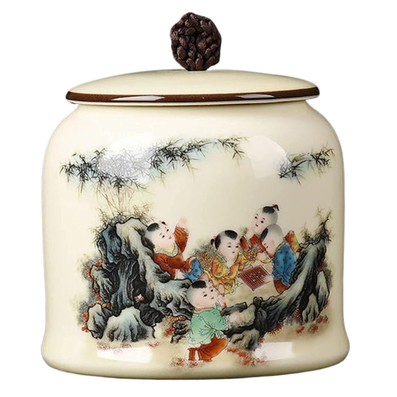 Rzqvhbkxwgt B Chinese Style Storage Jars, Tank Container Sealed Jar Coffee, Tea Canister Large Painted Caddy (Color : )(B)