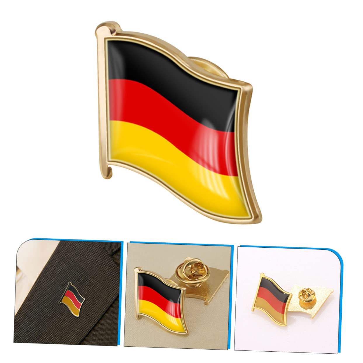 SHERCHPRY Deutschland Flagge Brosche Anstecknadel Ästhetische Dekorative Brosche Anstecknadel Herren Anstecknadel Flaggennadel Kleidung Brosche Kleidung Anstecker Brosche Anstecknadel Clip