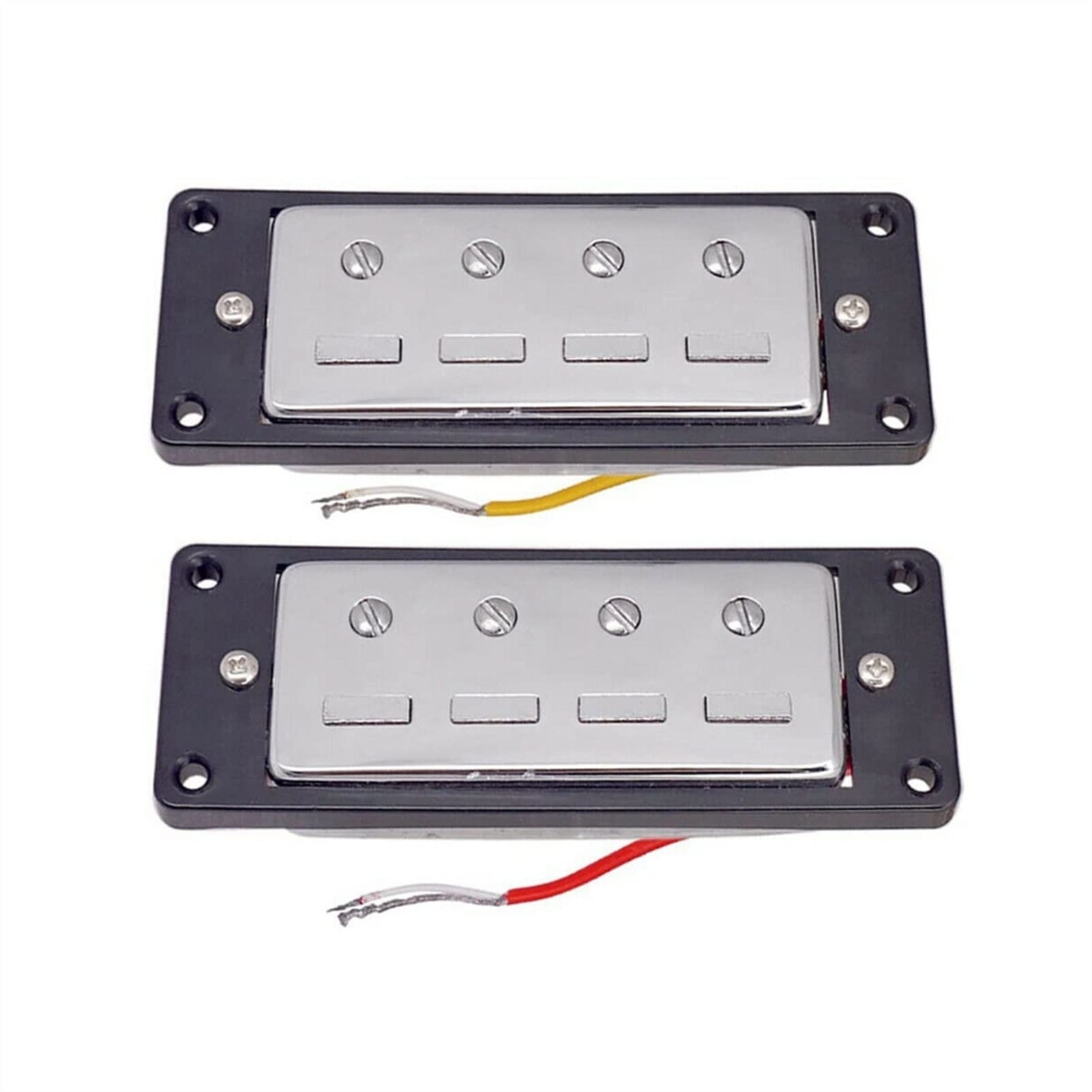 1 Set Guitar Pickups Mini 4 String Bass Guitar Humbucker Pickups Z Czarnym Pierścieniem Chrome Odbiór gitary elektrycznej