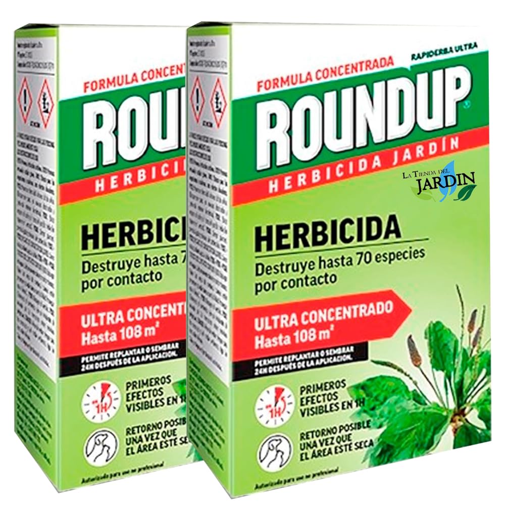 Suinga Herbicida Total ROUNDUP profesional 500 ml | Control seguro de malas hierbas, solución potente para jardines, huertos y exteriores | Elimina hasta 70 especies de hierbas y musgo