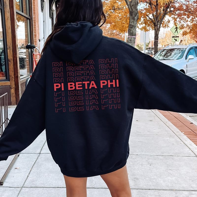 Pi Beta Phi Hoodie - Pi Phi Repeating Name Sweatshirt