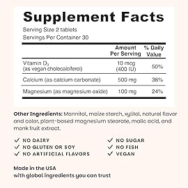 EZ Melts Calcium & Magnesium - Daily Supplement for Heart, Bone, Immune & Brain Health - with Vitamin D3 - Non-GMO & Vegan - Strawberry Smoothie - 60 Dissolvable Tablets (30 Servings)