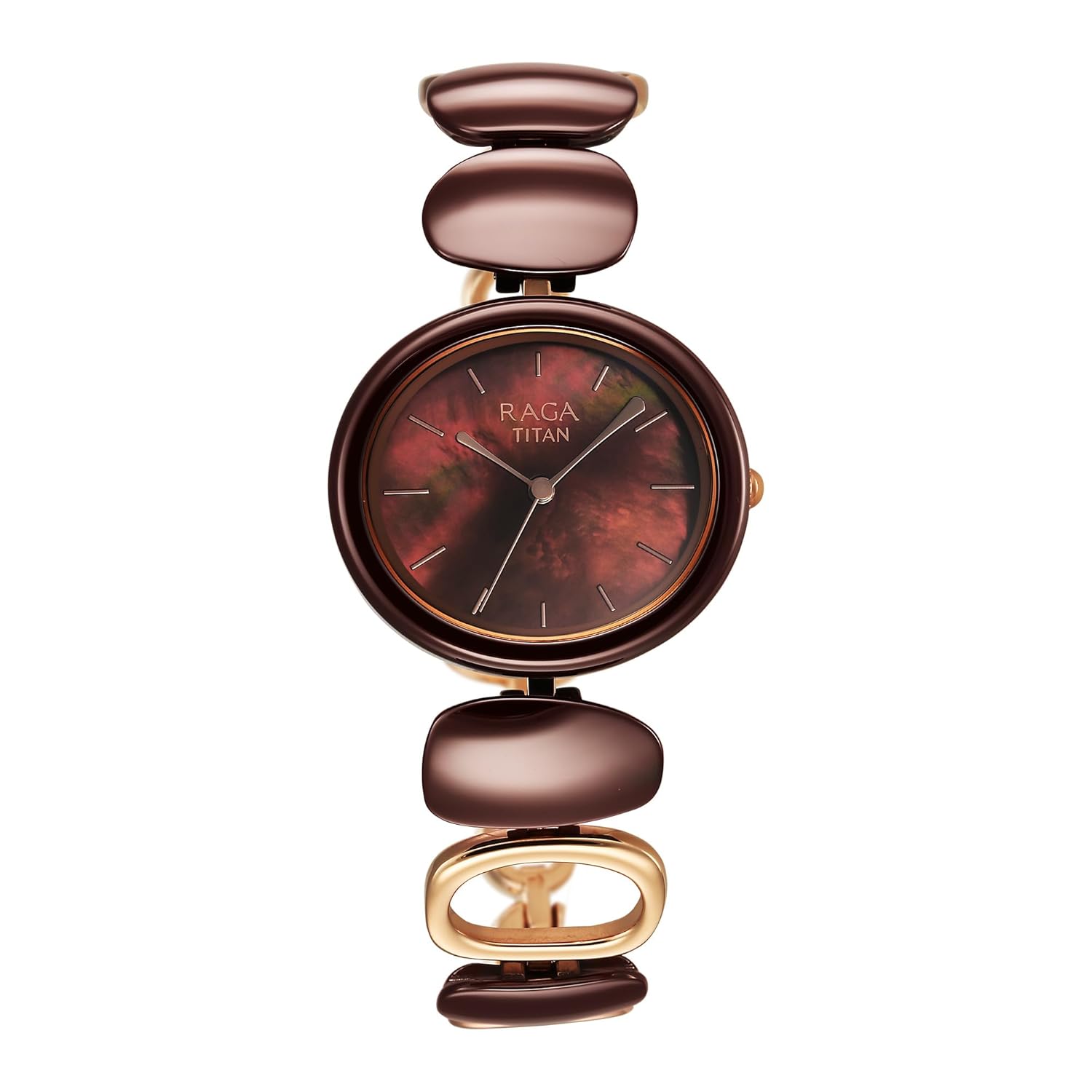 Titan Raga Ceramics Update Quartz Analog Other Dial with Brass Strap Watch for Women Titan Raga Ceramics Update Quartz Analog Other Dial with Brass Strap Watch for Women