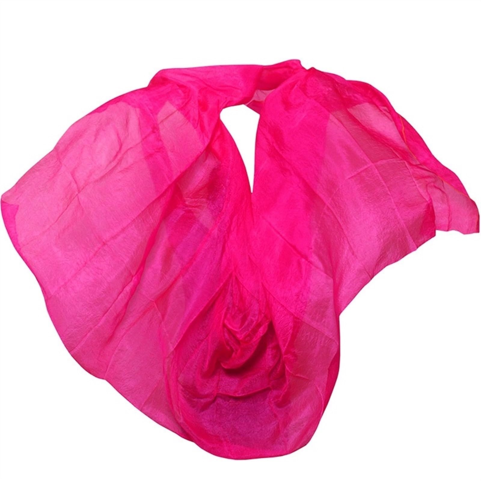 Sciarpa in seta per danza del ventre, velo da danza in chiffon, scialle sfumato per spettacoli, realizzata a mano, leggera e scorrevole, accessorio per donne adulte