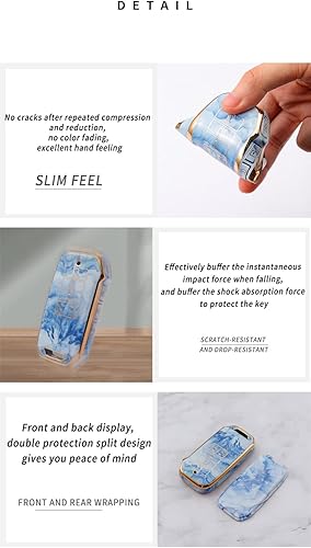 Miniatura 4 de SANRILY Funda suave para llavero de 9 botones con patrón de jade rosa para Kia K5 Sedona 2021 K8 V6 2022 EV6 GT Linie Seltos Sportage R K3 K4